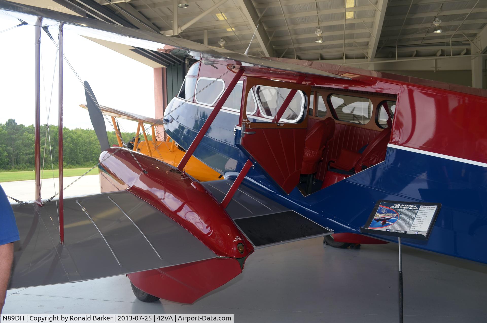 N89DH, 1944 De Havilland DH-89A Dominie/Dragon Rapide C/N 6709, G-ADDD, Military Aviation Museum, Pungo, VA