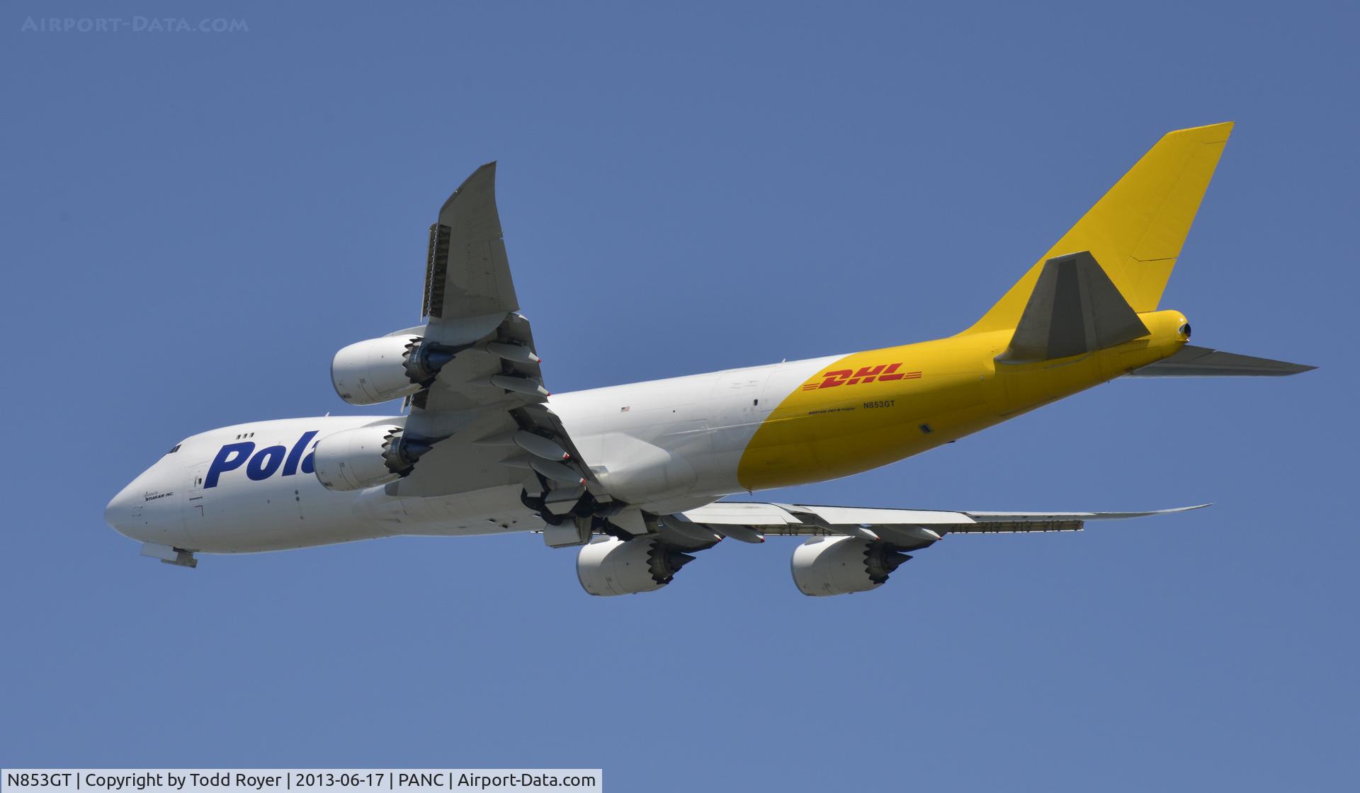 N853GT, 2012 Boeing 747-87UF C/N 37572, Departing Anchorage