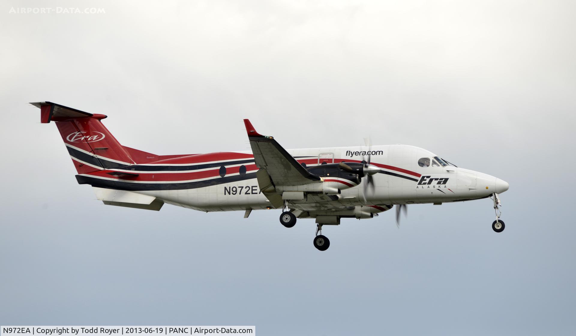 N972EA, 1999 Raytheon Aircraft Company 1900D C/N UE-389, Arriving at Anchorage