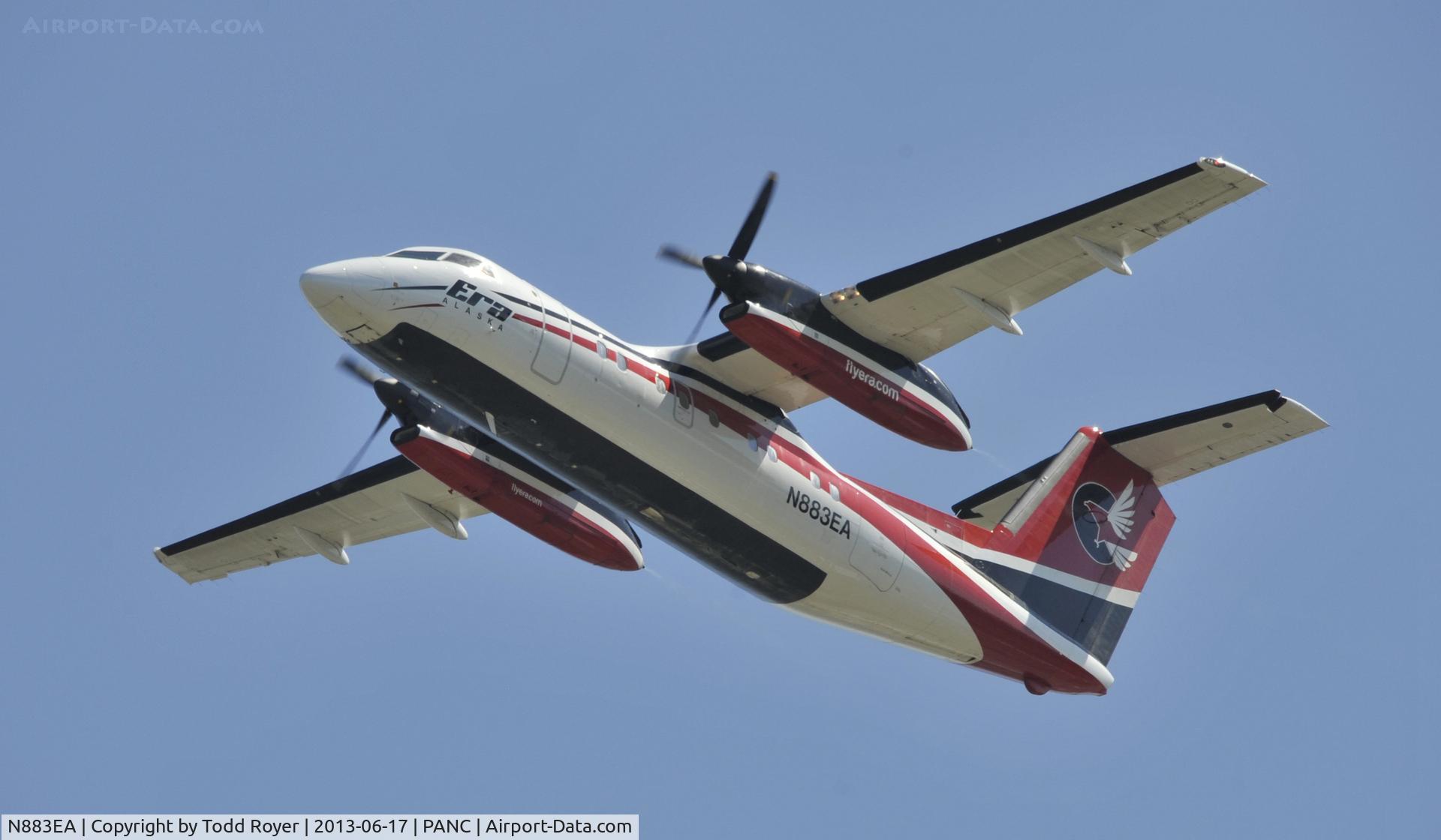 N883EA, 1991 De Havilland Canada DHC-8-106 Dash 8 C/N 260, Departing Anchorage