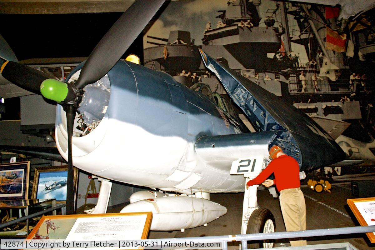 42874, Grumman F6F-3 Hellcat C/N A-4140, Exhibited at the Air and Space Museum , Balboa Park , San Diego , California