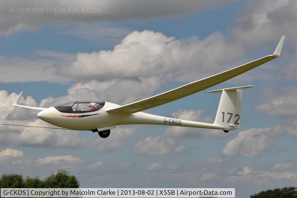 G-CKDS, 2002 Schleicher ASW-27 C/N 27202, Schleicher ASW-27 being launched for a cross country flight during The Northern Regional Gliding Competition, Sutton Bank, North Yorks, August 2nd 2013.