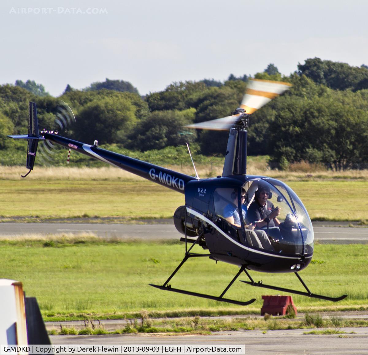 G-MDKD, 1990 Robinson R22 Beta C/N 1247, EGFH based Robinson R22 BETA, newly arrived after a complete refit in California USA, replacing G-LINS, Operated by HeliAir.
