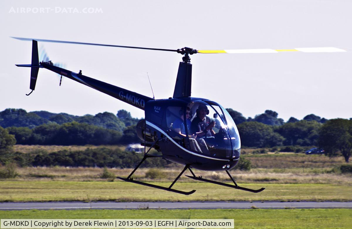 G-MDKD, 1990 Robinson R22 Beta C/N 1247, EGFH based Robinson R22 BETA, newly arrived after a complete refit in California USA, replacing G-LINS, Operated by HeliAir.