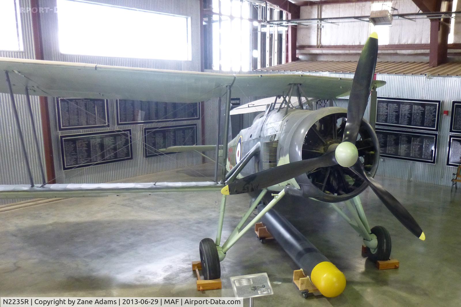 N2235R, Fairey Swordfish A/NA4 C/N A14250B15564, In the CAF hangar at Midland International