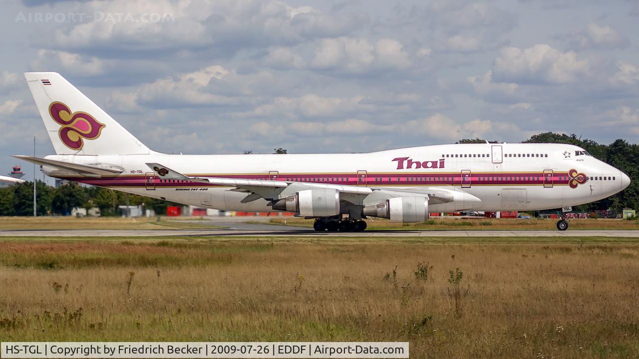 HS-TGL, 1991 Boeing 747-4D7 C/N 25366, departure via RW18W