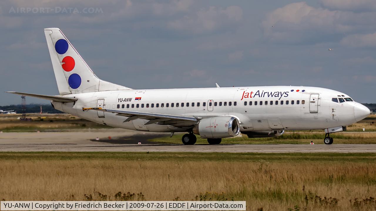 YU-ANW, 1988 Boeing 737-3H9 C/N 24141, departure via RW18W