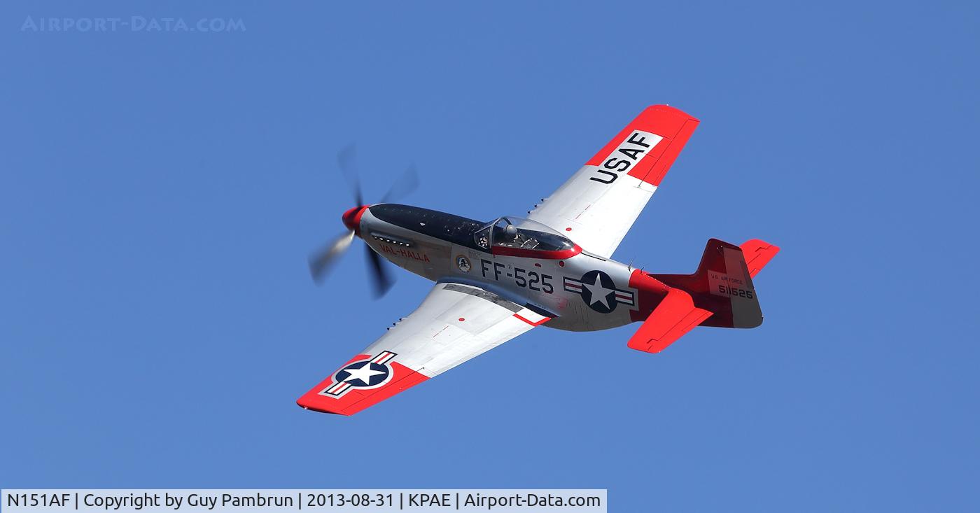 N151AF, 1945 North American P-51D Mustang C/N 45-11525, 2013 6th Annual Vintage Aircraft Weekend at the Historic Flight Foundation located at Payne Field