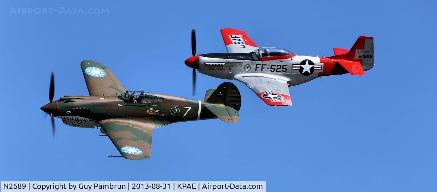 N2689, 1941 Curtiss P-40C Warhawk C/N 16166, 2013 6th Annual Vintage Aircraft Weekend at the Historic Flight Foundation located at Payne Field
