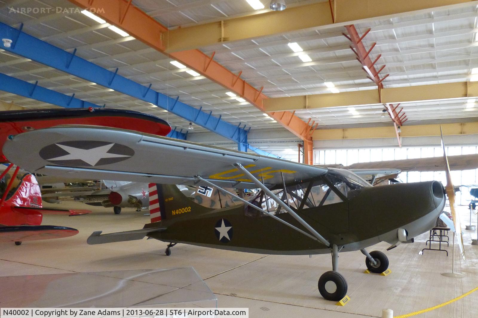 N40002, 1943 Stinson L-5 Sentinel C/N 76-220, At the War Eagles Museum - Santa Teresa, NM