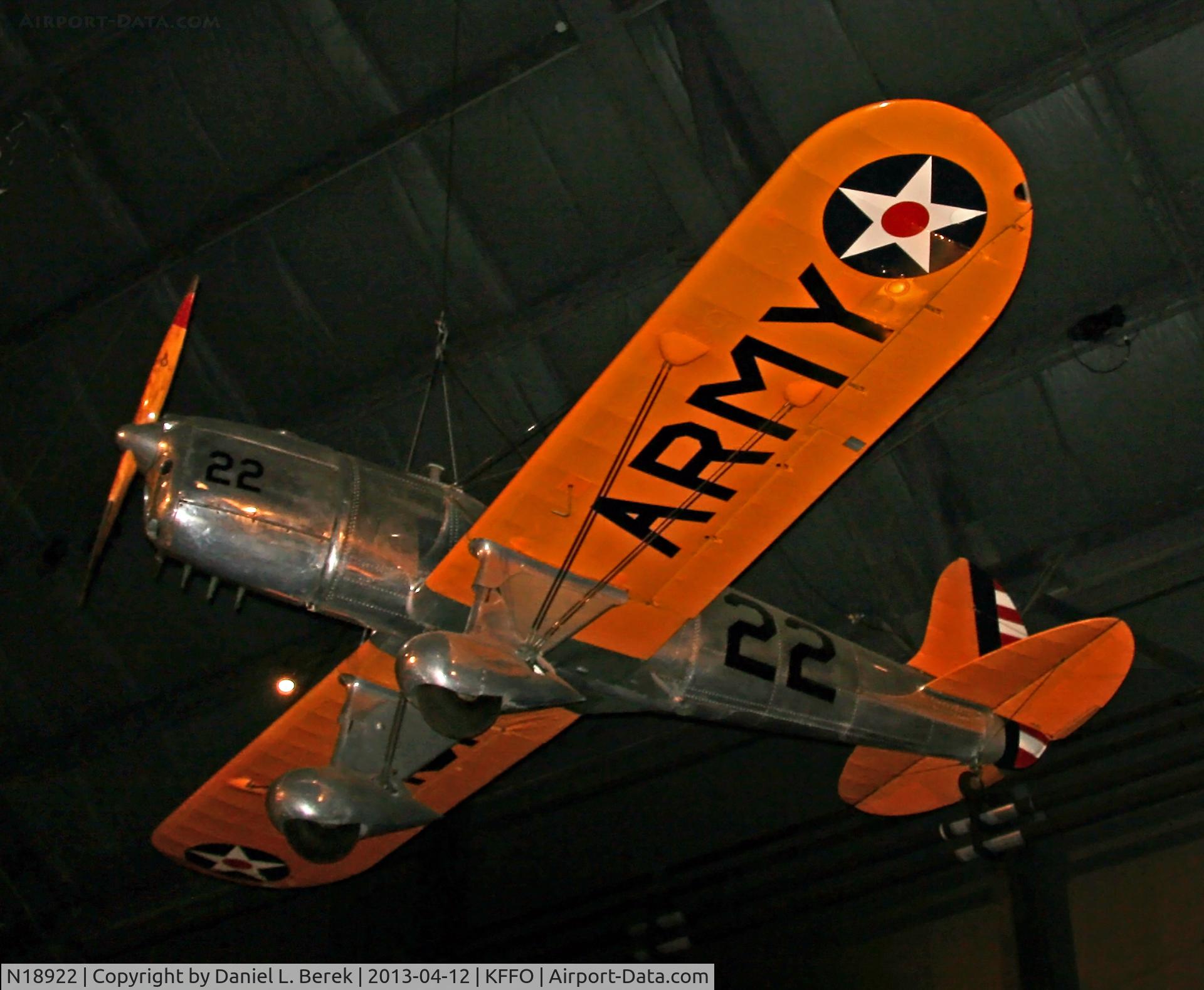 N18922, 1939 Ryan Aeronautical ST-A C/N 312, Actually, this is a YPT-16, a prototype monowing primary trainer developed from the Ryan STA.  It wears fictitious serial number 40-44.