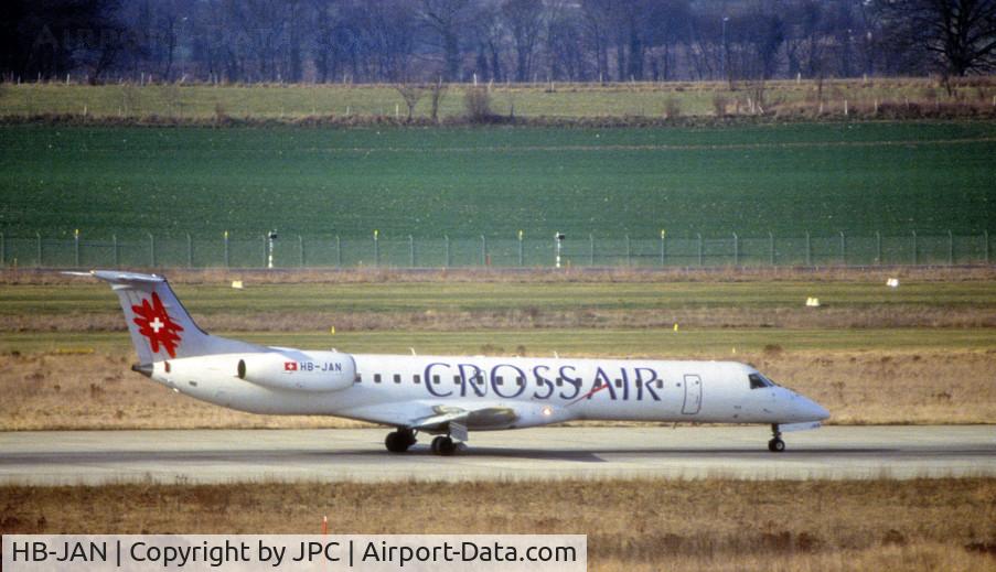 HB-JAN, 2001 Embraer EMB-145LU (ERJ-145LU) C/N 145434, On a misty morning, cannot remember the Airport
