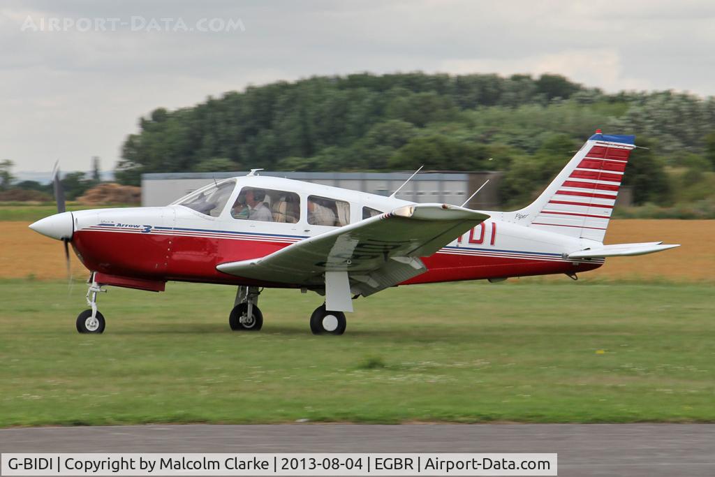 G-BIDI, 1978 Piper PA-28R-201 Cherokee Arrow III C/N 28R-7837135, Piper PA-28R-201 Cherokee Arrow at The Summer Madness Fly-In. The Real Aeroplane Company, Breighton Airfield, August 2013.