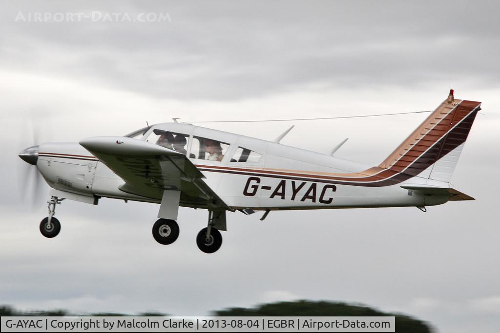 G-AYAC, 1969 Piper PA-28R-200 Cherokee Arrow C/N 28R-35606, Piper PA-28R-200 Cherokee Arrow at The Summer Madness Fly-In. The Real Aeroplane Club, Breighton Airfield, August 2013.