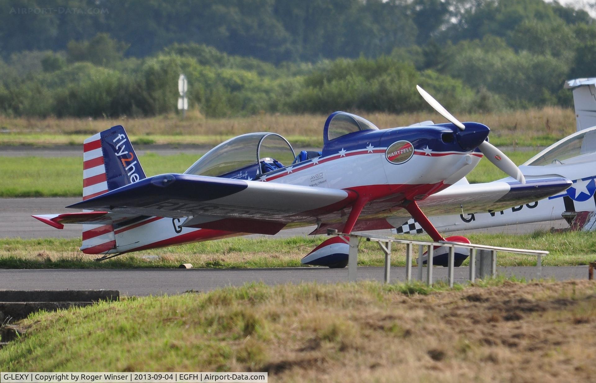G-LEXY, 2010 Vans RV-8 C/N 303-14756, Visiting RV-8. One of the aircraft used by the RV8TORS aerobatic display team.