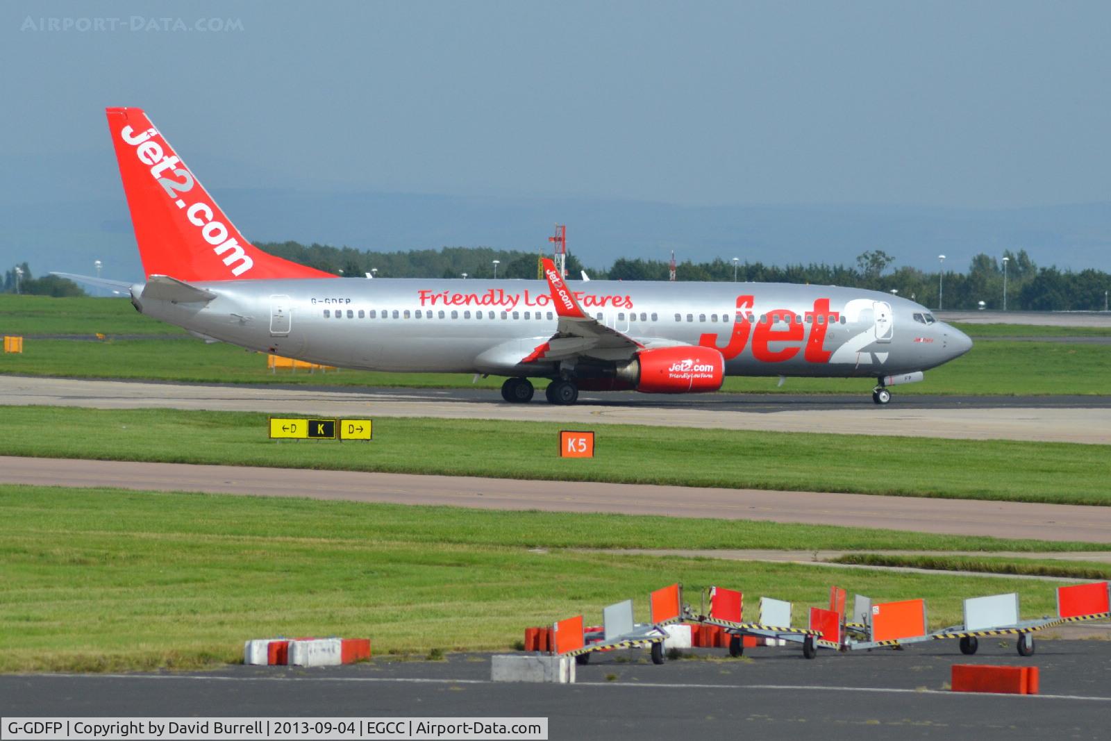 G-GDFP, 1998 Boeing 737-8Z9 C/N 28177, Jet 2.com Boeing 737-8Z9 taxiing Manchester Airport.