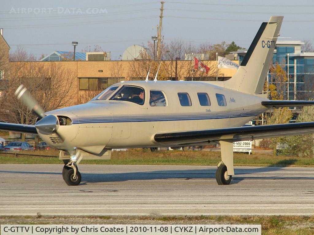 C-GTTV, 1986 Piper PA-46-310P Malibu C/N 46-8608059, This fast machine was turning into position for takeoff on runway 33. It lives here & is always so cool to see.