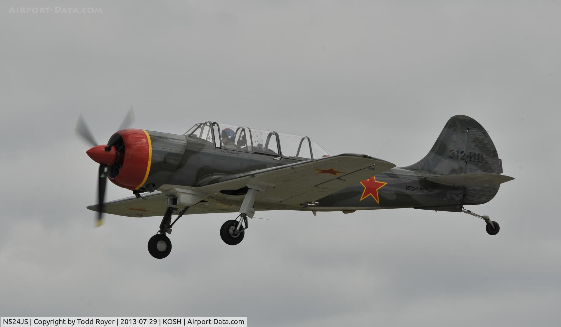 N524JS, 2003 Yakovlev (Aerostar) Yak-52TW C/N 0312410, Airventure 2013