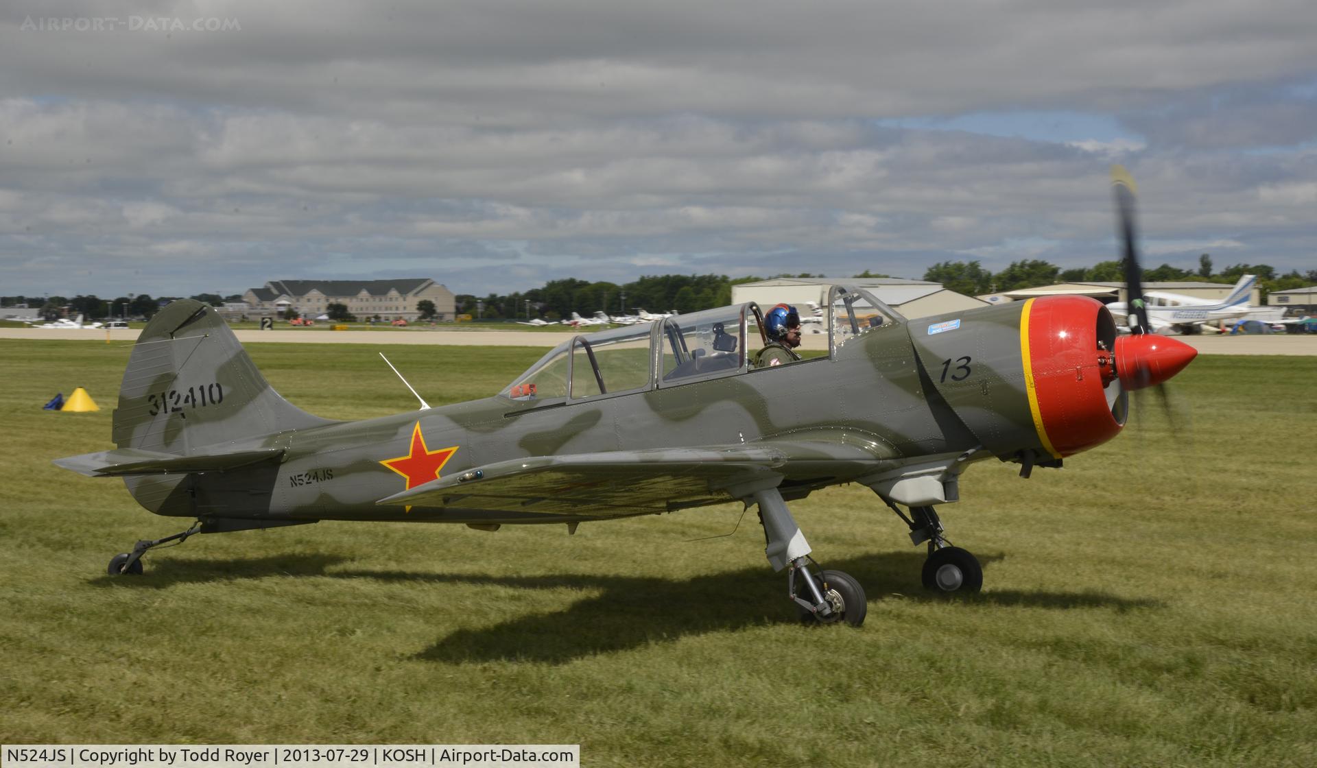 N524JS, 2003 Yakovlev (Aerostar) Yak-52TW C/N 0312410, Airventure 2013