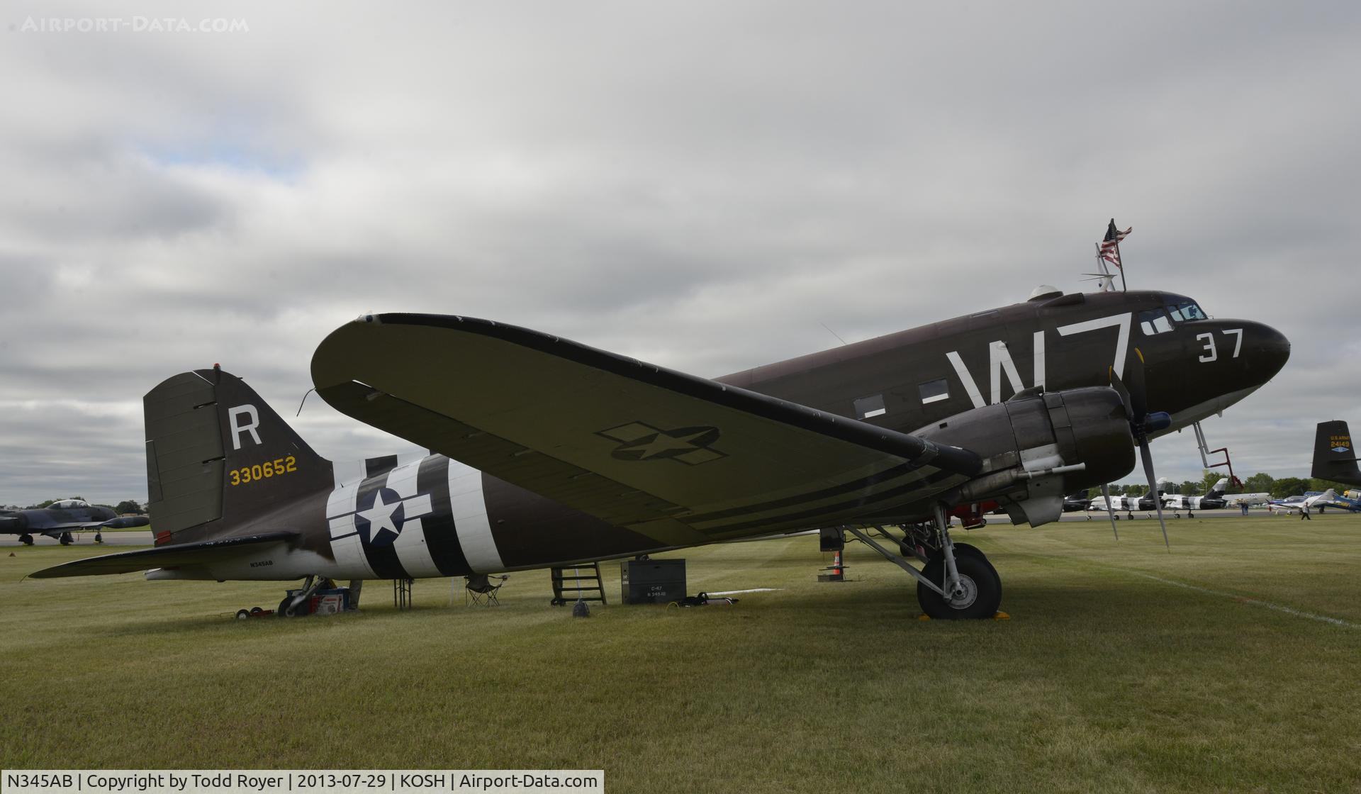 N345AB, 1943 Douglas DC3C-S1C3G (C-47A) C/N 13803, Airventure 2013