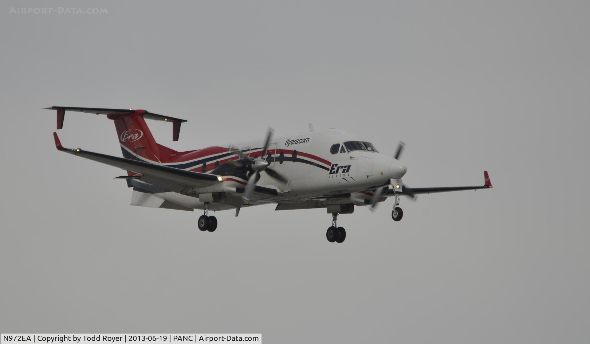N972EA, 1999 Raytheon Aircraft Company 1900D C/N UE-389, Arriving at Anchorage