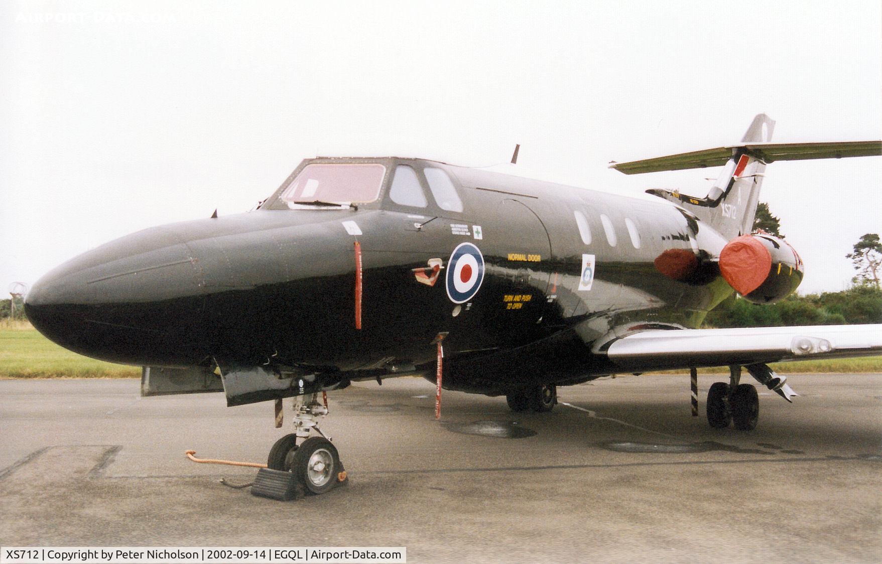 XS712, 1965 Hawker Siddeley HS.125 Dominie T.1 C/N 25040, Dominie T.1, callsign CWL 96, of 55[Reserve] Squadron at RAF Cranwell on display at the 2002 RAF Leuchars Airshow.