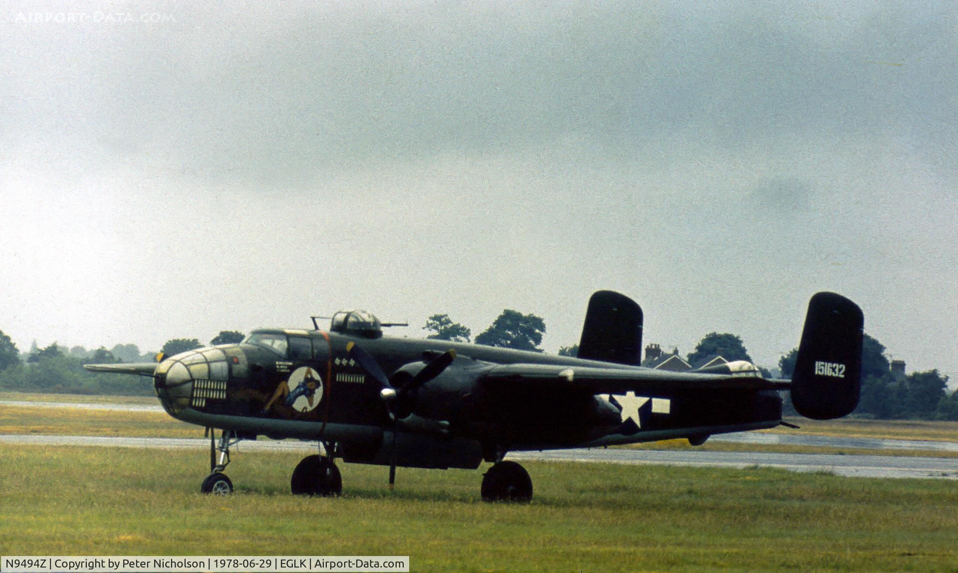 N9494Z, 1944 North American TB-25N Mitchell C/N 108-34200, TB-25N Mitchell as flown in the film Hannover Street