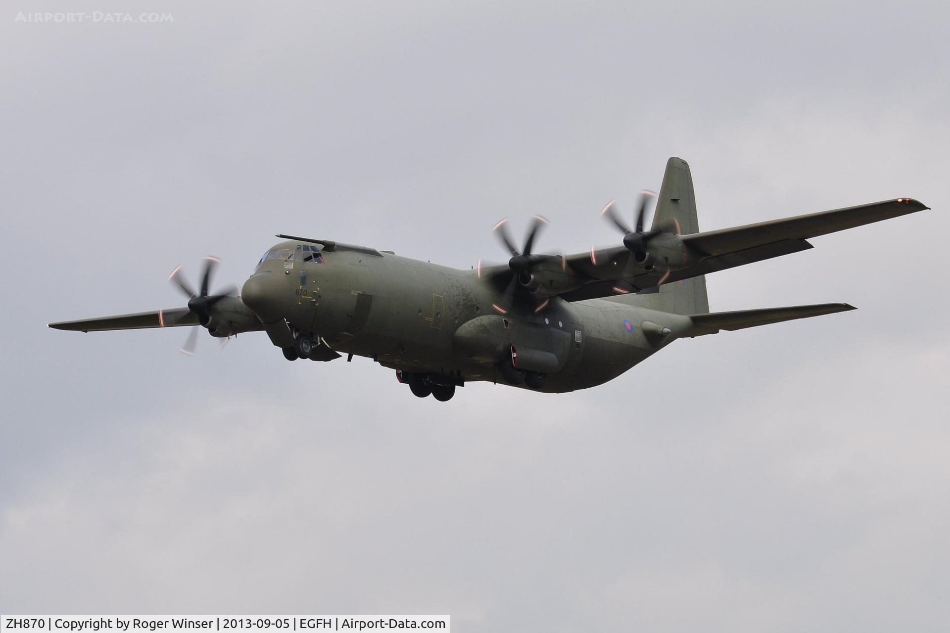 ZH870, 1997 Lockheed Martin C-130J-30 Hercules C.4 C/N 382-5445, Low pass by a Hercules C.4 coded 870 from the RAF Brize Norton Transport Wing.