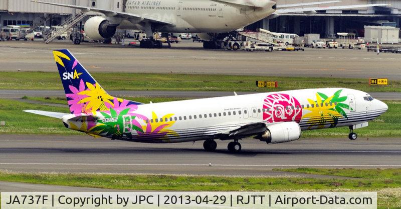 JA737F, 1996 Boeing 737-43Q C/N 28492, Sky West Asia 'oldie' TO from Haneda