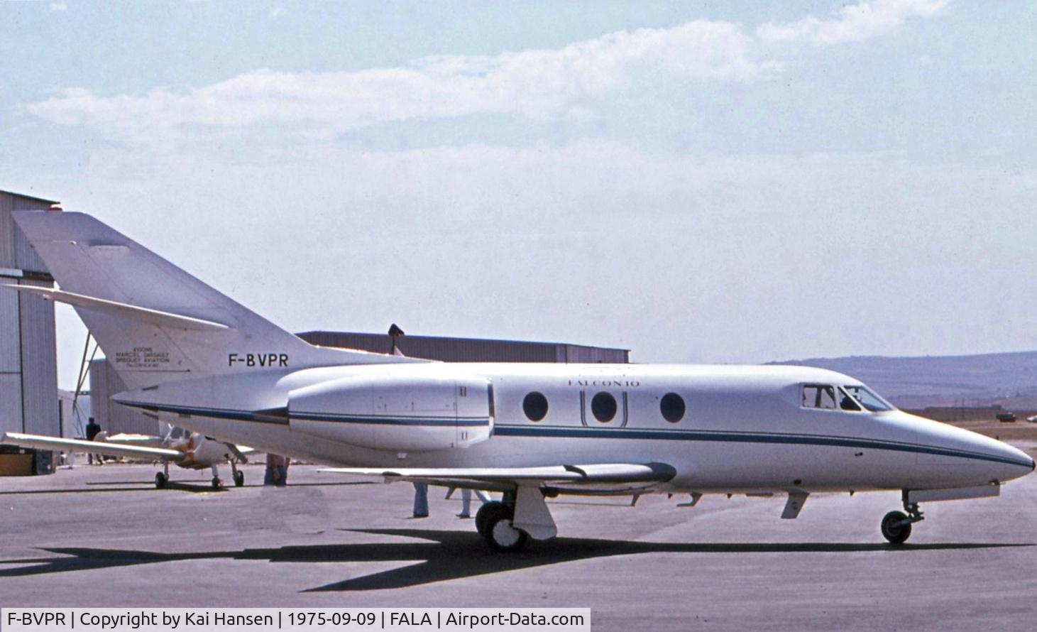 F-BVPR, 1975 Dassault Falcon 10 C/N 5, Seen here at Air Africa in J'oburg 1975 when it was still smelling of 