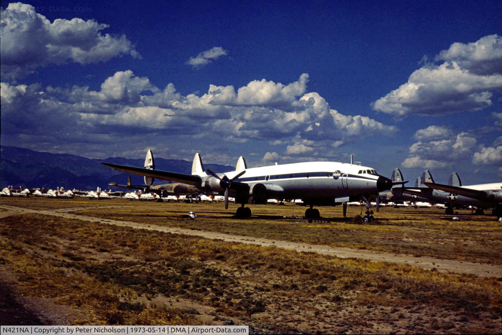 N421NA, Lockheed C-121G Super Constellation C/N 4159, C-121G Super Constellation in storage in May 1973 at what was then known as the Military Aircraft Storage & Disposition Centre (MASDC).