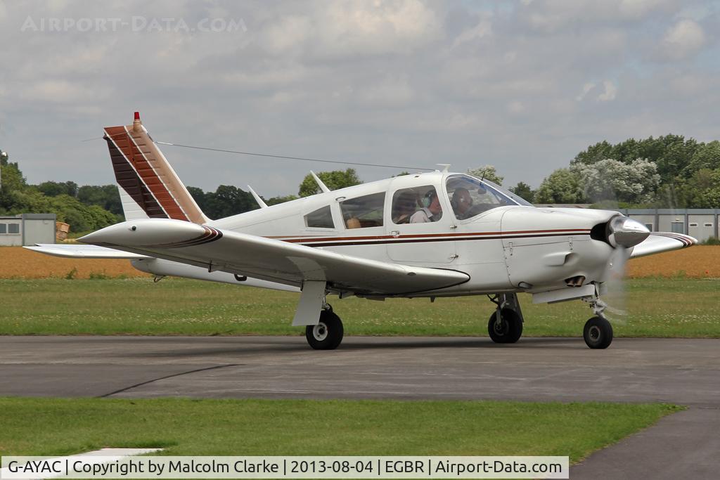 G-AYAC, 1969 Piper PA-28R-200 Cherokee Arrow C/N 28R-35606, Piper PA-28R-200 Cherokee Arrow at The Summer Madness Fly-In. The Real Aeroplane Club, Breighton Airfield, August 2013.