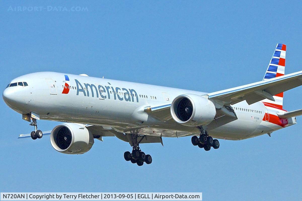 N720AN, 2013 Boeing 777-323/ER C/N 33522, On approach to London Heathrow