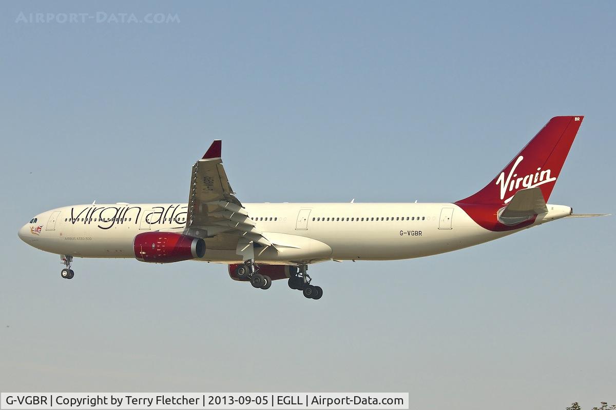 G-VGBR, 2012 Airbus A330-343X C/N 1329, On approach to London Heathrow