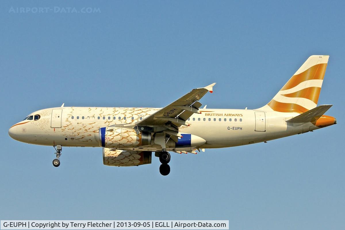 G-EUPH, 2000 Airbus A319-131 C/N 1225, On approach to London Heathrow