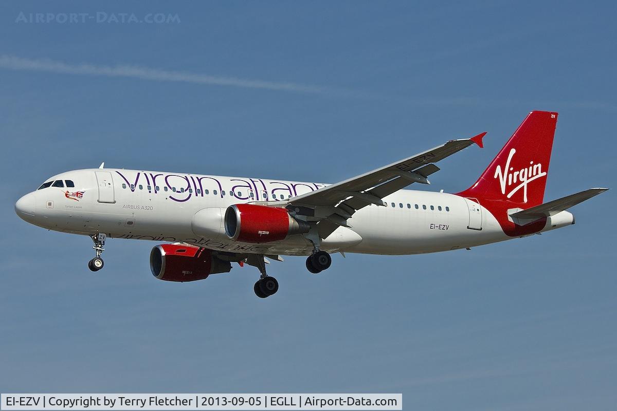 EI-EZV, 2003 Airbus A320-214 C/N 2001, On approach to London Heathrow