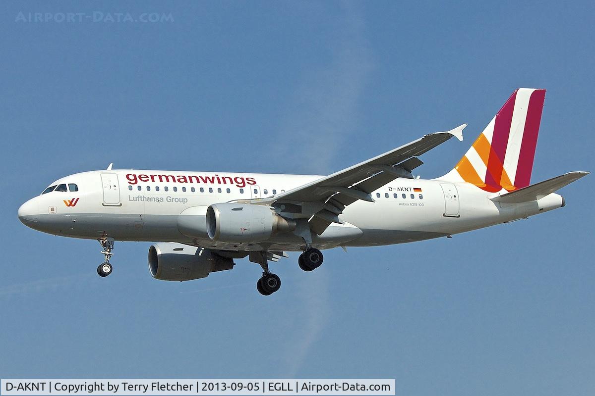 D-AKNT, 2005 Airbus A319-112 C/N 2607, On approach to London Heathrow