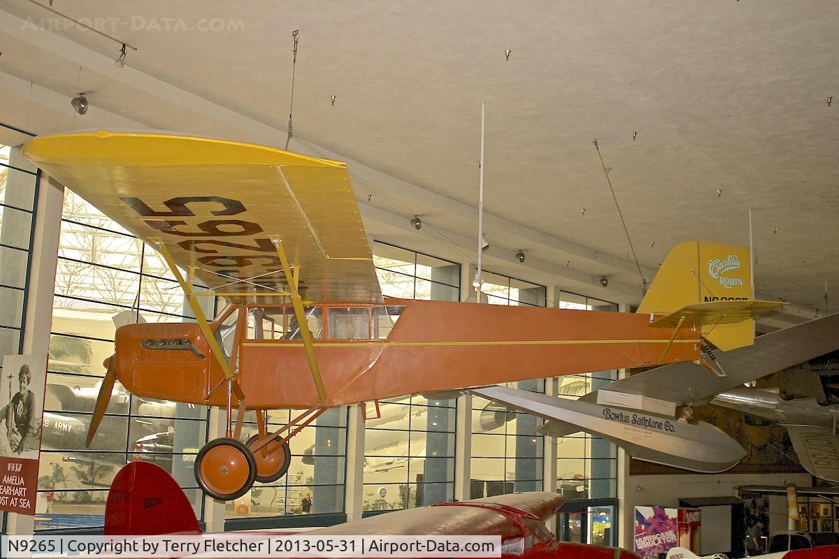 N9265, 1929 Curtiss-Wright Robin C/N 329, At Air & Space Museum  , Balboa Park  , San Diego