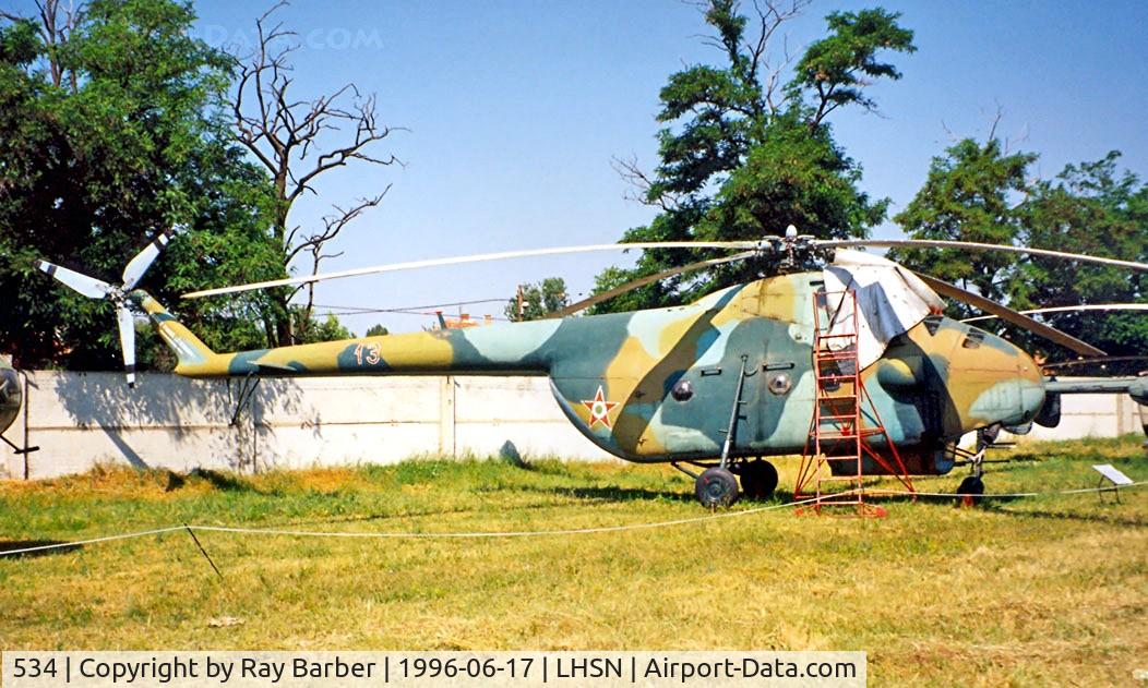 534, 1963 Mil Mi-4A Hound C/N 04146, Mil Mi-4A Hound [04146] (Hungarian Air Force) Szolnok~HA 17/06/1996. Former scheme with markings of 13.