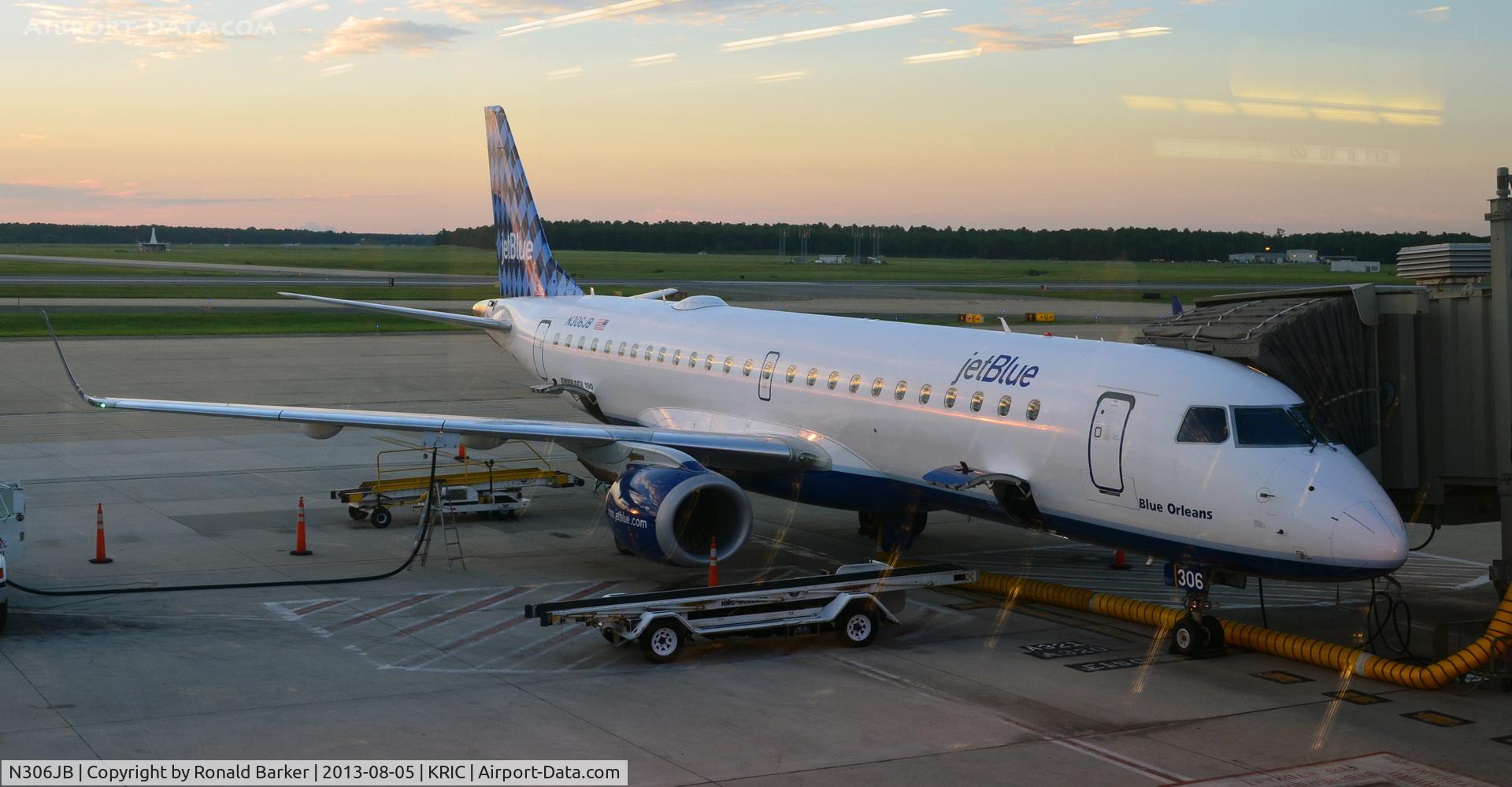 N306JB, 2009 Embraer ERJ-190-100 IGW 190AR C/N 19000272, Blue Orleans  Richmond