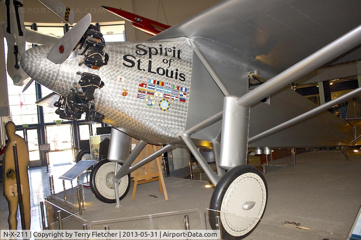 N-X-211, 1979 Ryan NYP Replica C/N Not found N-X-211, The San Diego Air and Space Museum Museum built a replacement named Spirit 3 which first flew on April 28, 1979; it made seven flights before being placed on display.The aircraft is now on display in the museum's rotunda