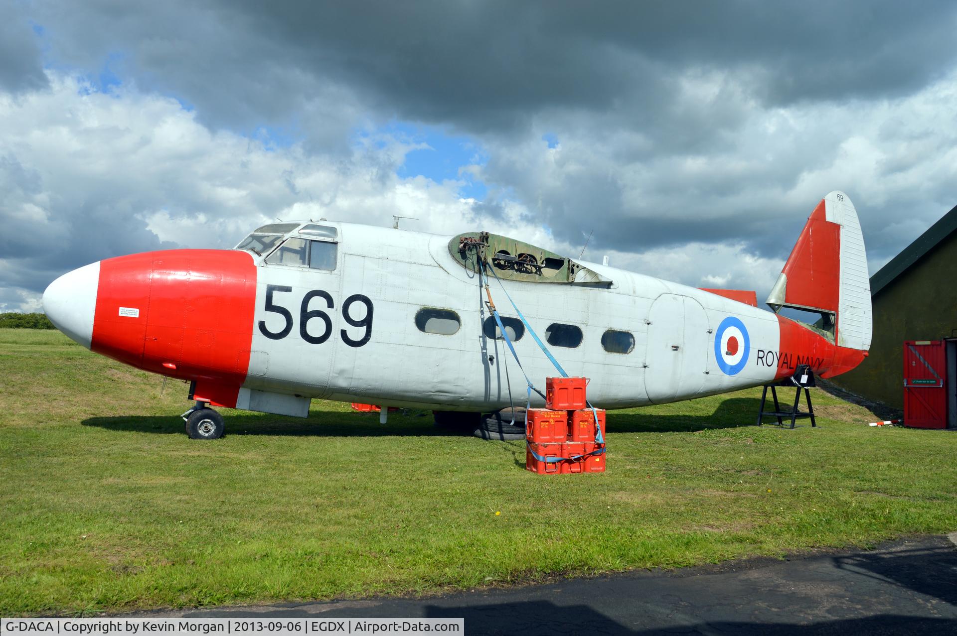 G-DACA, 1951 Percival P-57 Sea Prince T1 C/N P57/12, Outside new home at St Athan. Waiting for its wings.