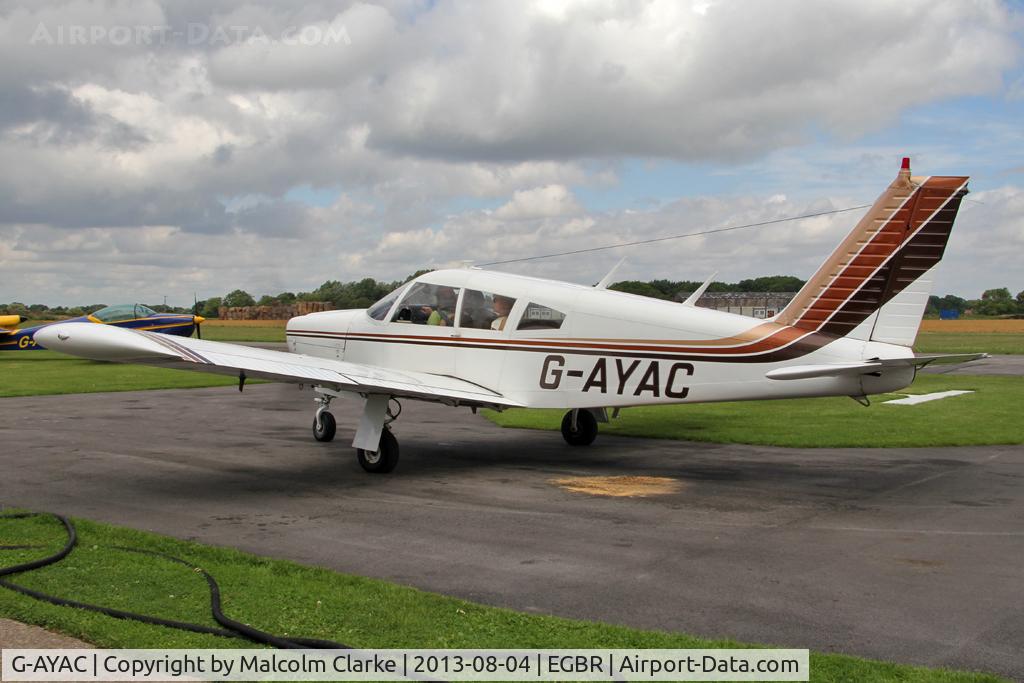 G-AYAC, 1969 Piper PA-28R-200 Cherokee Arrow C/N 28R-35606, Piper PA-28R-200 Cherokee Arrow at The Summer Madness Fly-In. The Real Aeroplane Club, Breighton Airfield, August 2013.