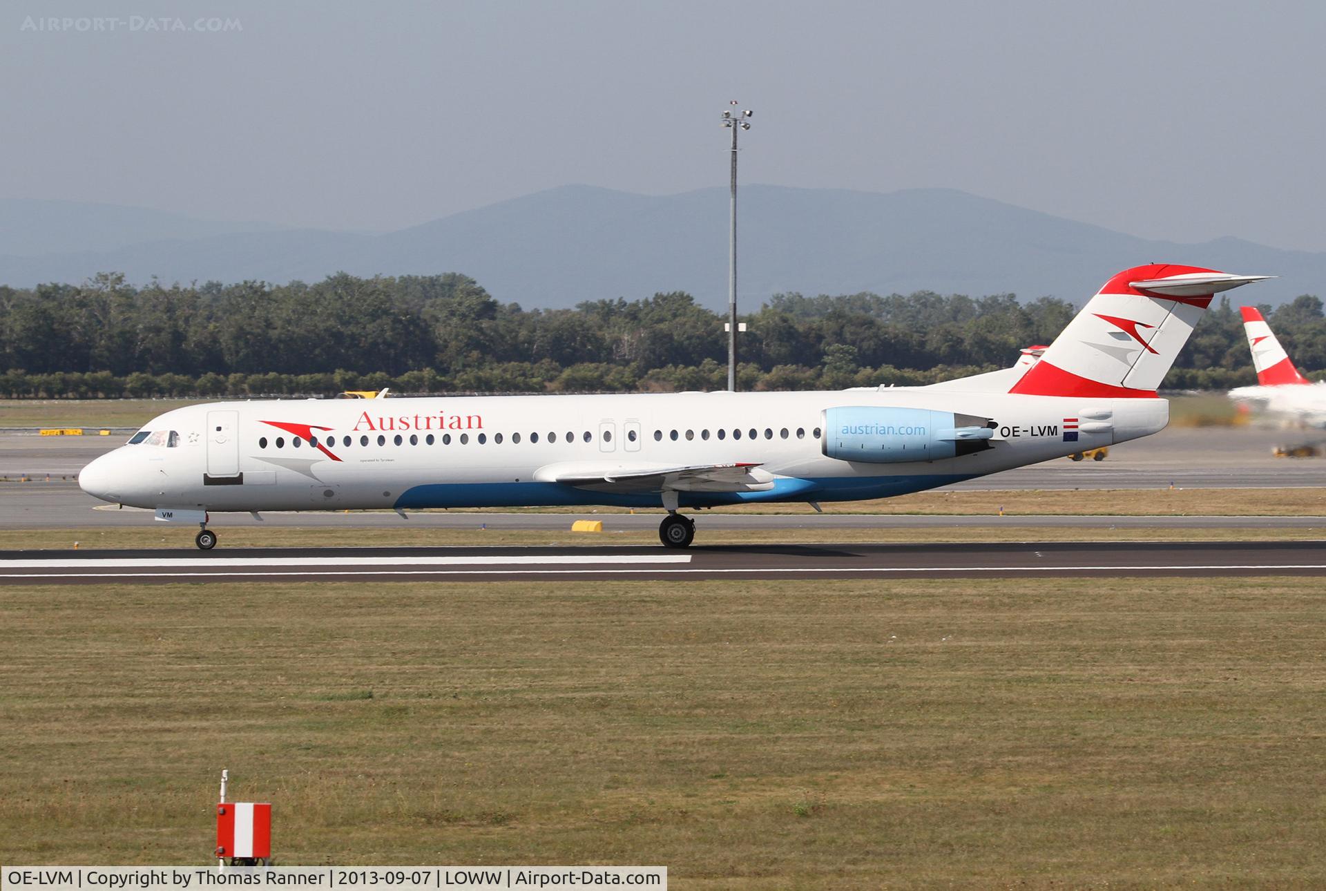 OE-LVM, 1991 Fokker F100 (F-28-0100) C/N 11361, Austrian Fokker 100
