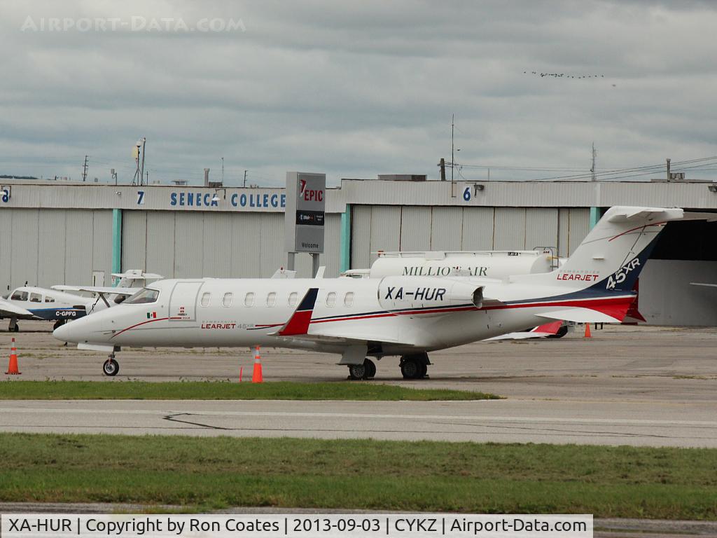 XA-HUR, 2008 Learjet 45XR C/N 45-385, Mexican registered Learjet 45XR sits on the ramp at Buttonville Municipal Airport (YKZ)