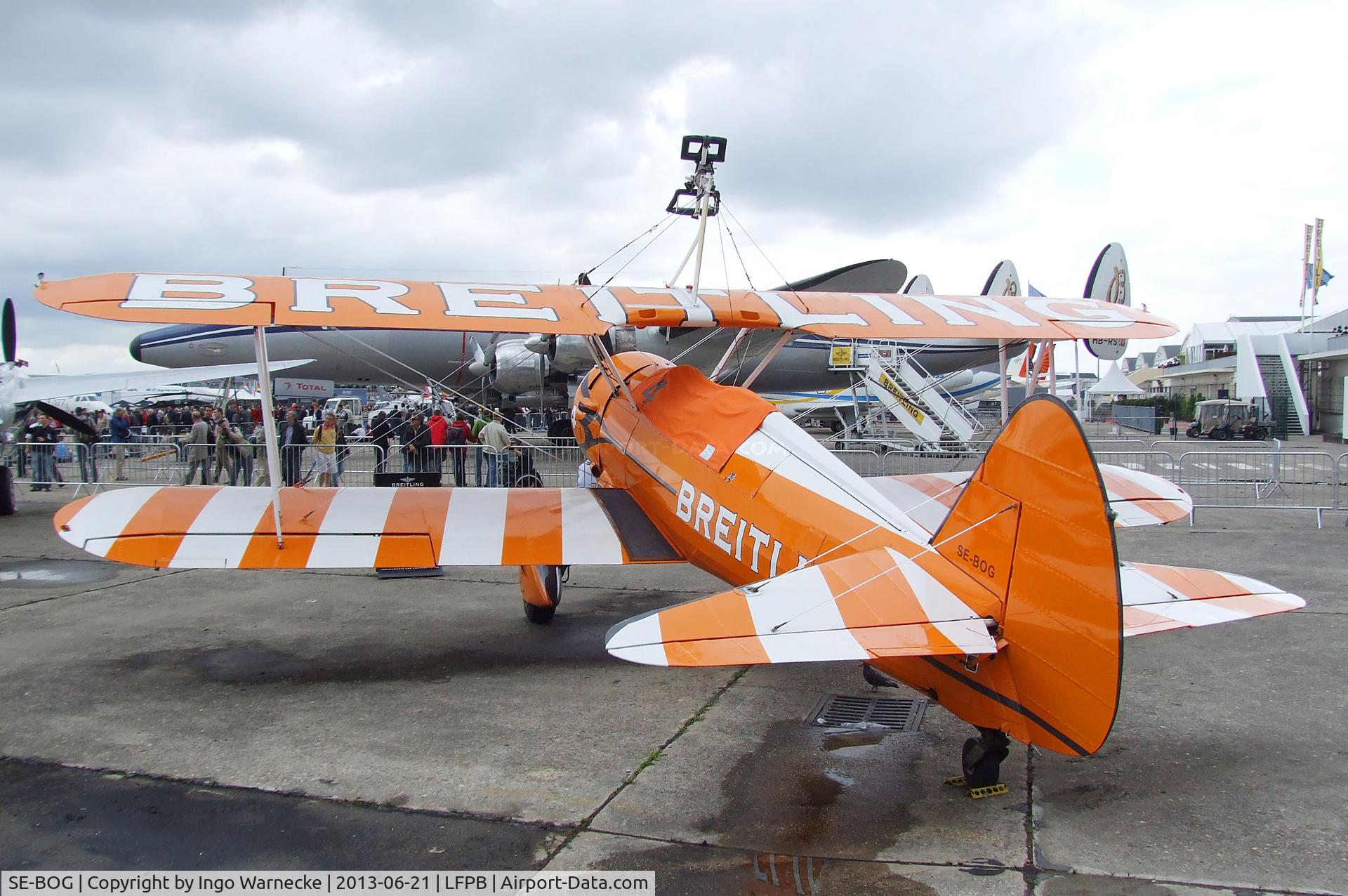 SE-BOG, 1942 Boeing N2S-3 Kaydet (B75N1) C/N 75-7128, Stearman (Boeing) B75N-1 at the Aerosalon 2013, Paris