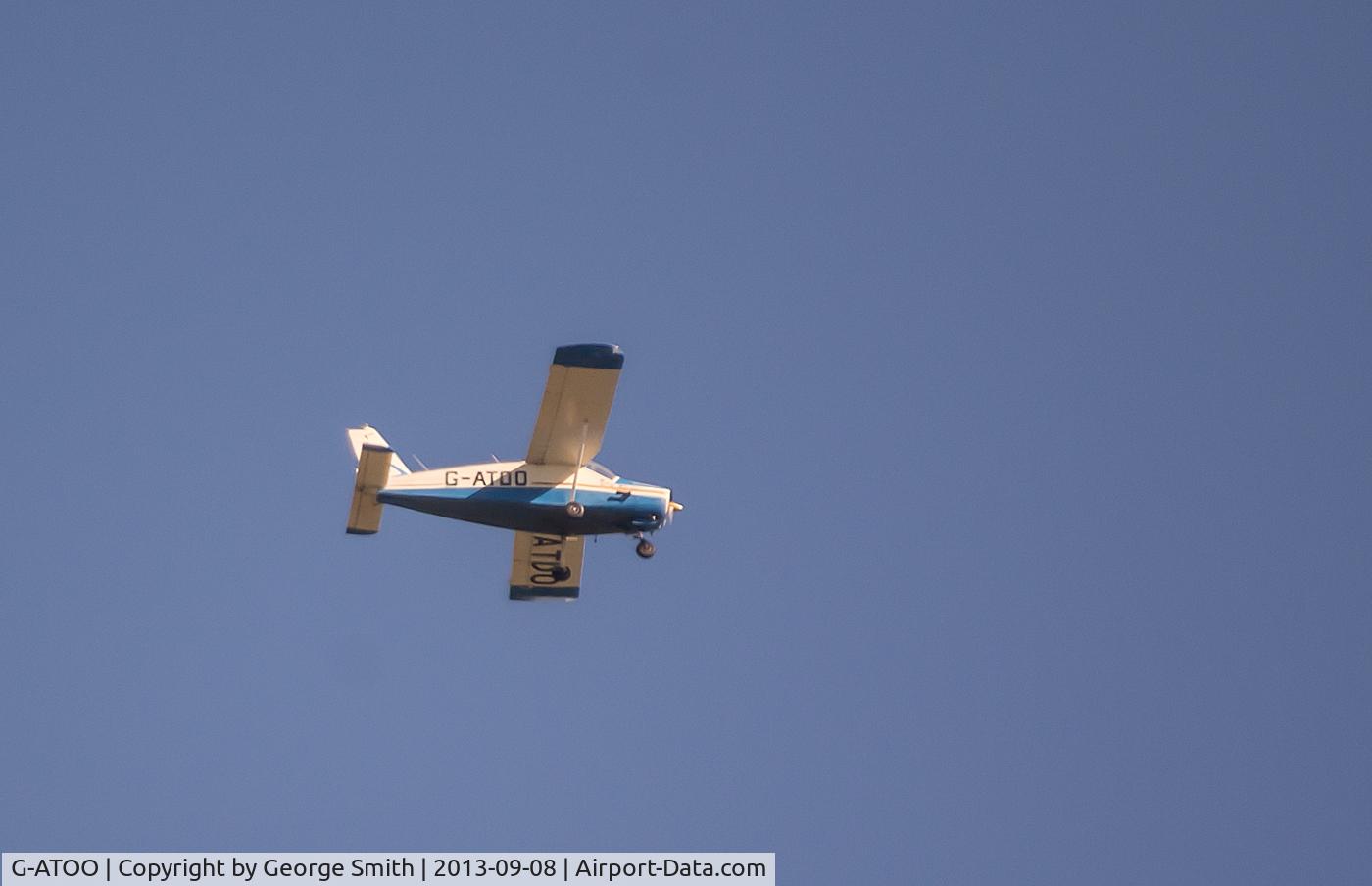 G-ATOO, 1966 Piper PA-28-140 Cruiser C/N 28-21668, Piper flying over Barnsley, South Yorkshire, Sunday 8th September 2013