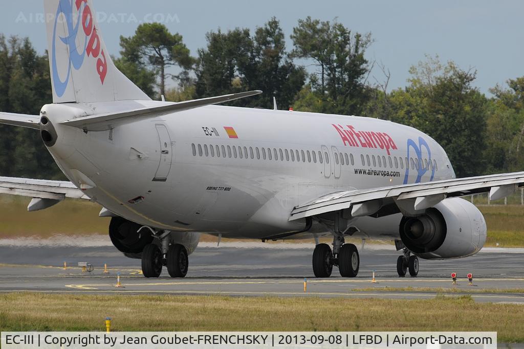 EC-III, 2002 Boeing 737-86Q C/N 30284, UX955 to Munich via Lyon runway 23