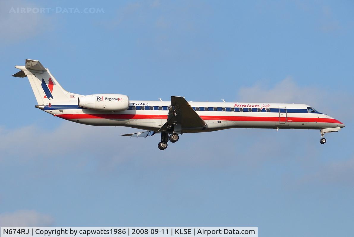 N674RJ, 2004 Embraer ERJ-145LR (EMB-145LR) C/N 14500801, Landing Runway 13 @ LSE