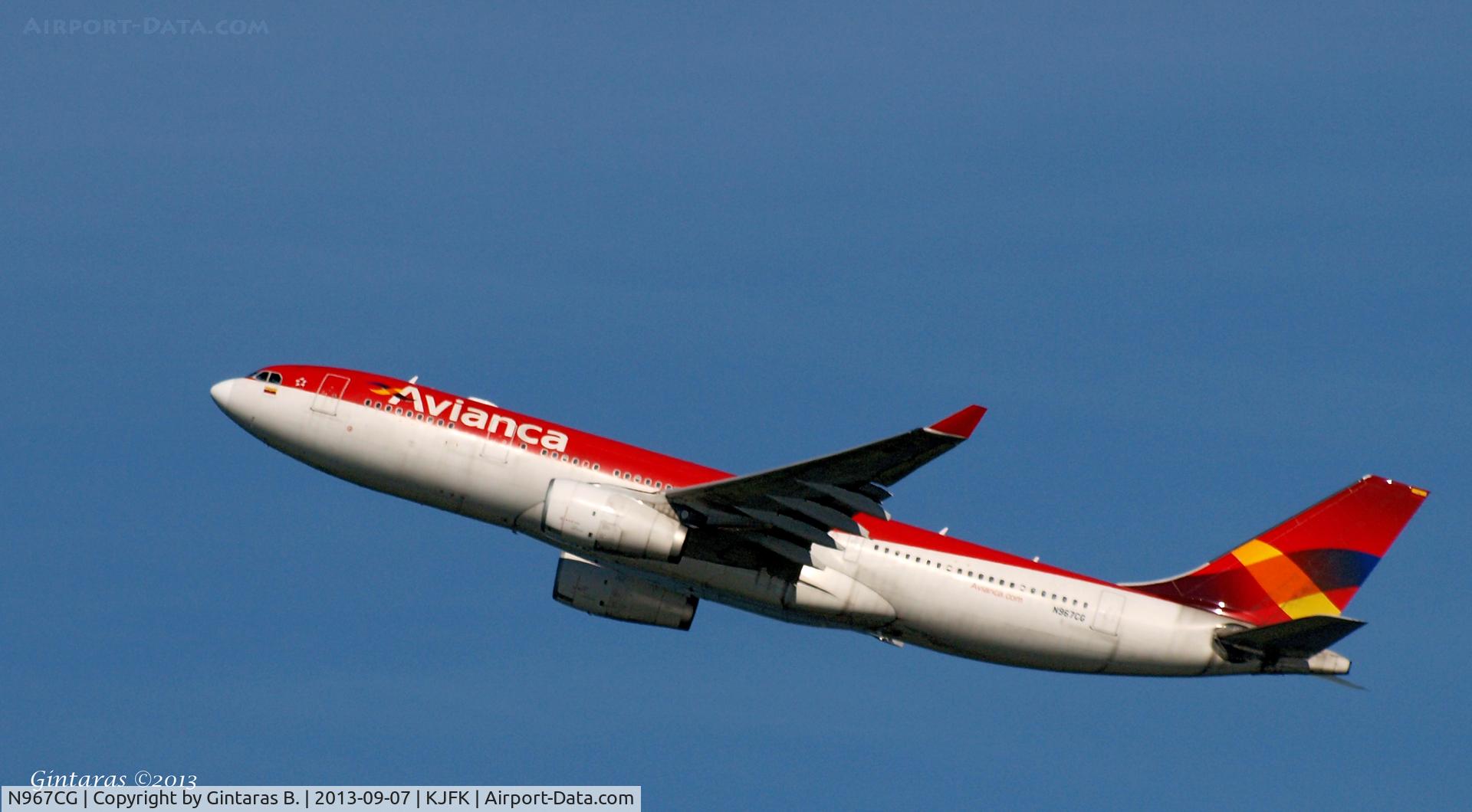 N967CG, 2008 Airbus A330-243 C/N 0967, After take-off from JFK
